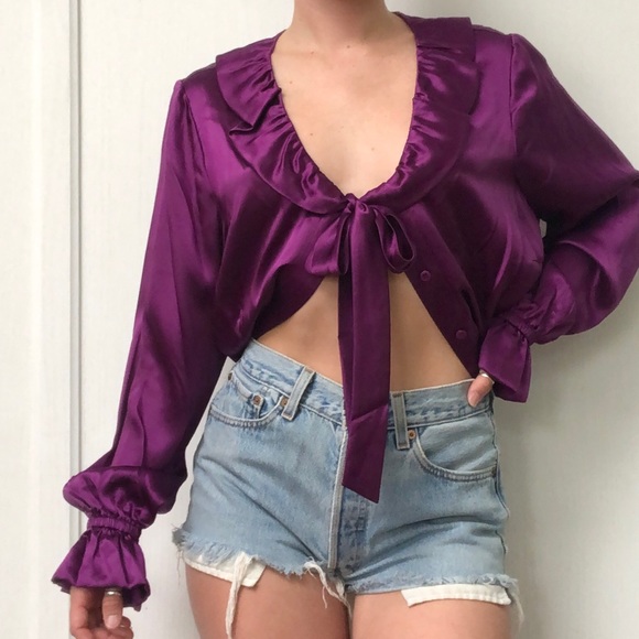 100% pure silk poet blouse - Picture 2 of 3